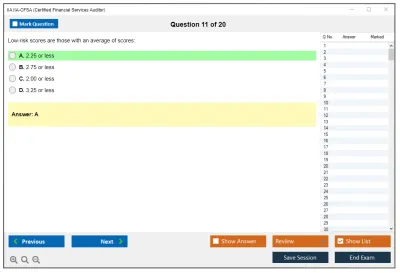 IIA IIA-CFSA Certified Financial Services Auditor Practice test exam simulator test engine exam Prep practice test questions answers Image 11