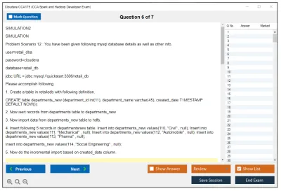 Cloudera CCA175 CCA Spark and Hadoop Developer Exam Practice test exam simulator test engine exam Prep practice test questions answers Image 6