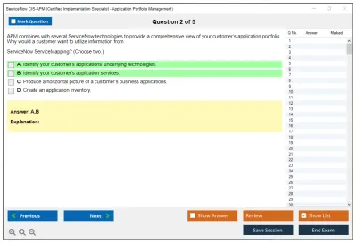 ServiceNow CIS-APM Certified Implementation Specialist - Application Portfolio Management (APM) Practice test exam simulator test engine exam Prep practice test questions answers Image 2