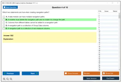 IBM C1000-065 IBM Cognos Analytics Developer V11.1.x Practice test exam simulator test engine exam Prep practice test questions answers Image 4