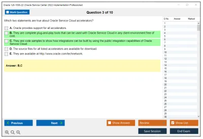Oracle 1z0-1038-22 Oracle Service Center 2022 Implementation Professional Practice test exam simulator test engine exam Prep practice test questions answers Image 3