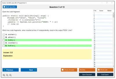 Oracle 1z0-809 Java SE 8 Programmer II Practice test exam simulator test engine exam Prep practice test questions answers Image 5