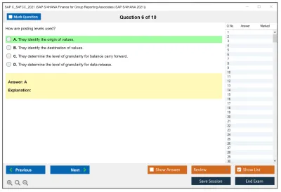 SAP C_S4FCC_2021 SAP Certified Associate - SAP S/4HANA Finance for Group Reporting Associates Practice test exam simulator test engine exam Prep practice test questions answers Image 6