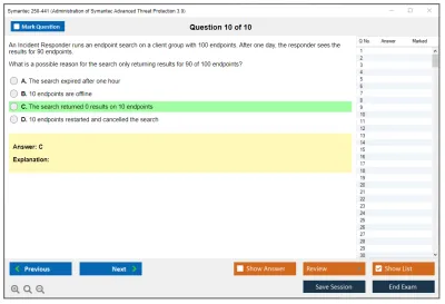 Symantec 250-441 Administration of Symantec Advanced Threat Protection 3.0 Practice test exam simulator test engine exam Prep practice test questions answers Image 10