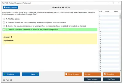 PMI PfMP Portfolio Management Professional (PfMP) Practice test exam simulator test engine exam Prep practice test questions answers Image 19