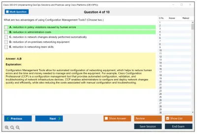 Cisco 300-910 Implementing DevOps Solutions and Practices using Cisco Platforms (DEVOPS) Practice test exam simulator test engine exam Prep practice test questions answers Image 4