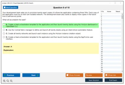 Juniper JN0-412 Cloud, Specialist (JNCIS-Cloud) Practice test exam simulator test engine exam Prep practice test questions answers Image 9