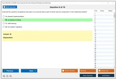 Cisco 650-059 Cisco Lifecycle Services Advanced Routing and Switching (LCSARS) Practice test exam simulator test engine exam Prep practice test questions answers Image 6