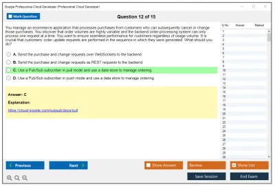 Google Professional-Cloud-Developer Google Certified Professional - Cloud Developer Practice test exam simulator test engine exam Prep practice test questions answers Image 12