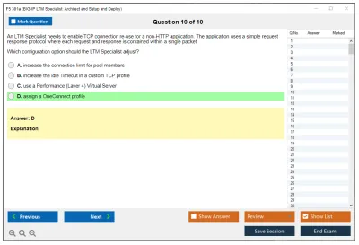 F5 301a BIG-IP LTM Specialist: Architect Set-Up & Deploy Practice test exam simulator test engine exam Prep practice test questions answers Image 10