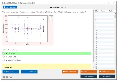 Six Sigma LSSMBB Lean Six Sigma Master Black Belt Practice test exam simulator test engine exam Prep practice test questions answers Image 9