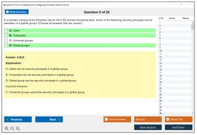 Microsoft 70-410 Installing and Configuring Windows Server 2012 Practice test exam simulator test engine exam Prep practice test questions answers Image 5