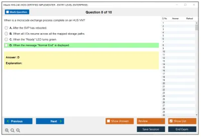 Hitachi HH0-240 HDS CERTIFIED IMPLEMENTER - ENTRY LEVEL ENTERPRISE Practice test exam simulator test engine exam Prep practice test questions answers Image 8