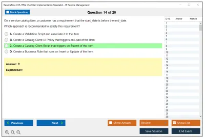 ServiceNow CIS-ITSM Certified Implementation Specialist - IT Service Management Practice test exam simulator test engine exam Prep practice test questions answers Image 14