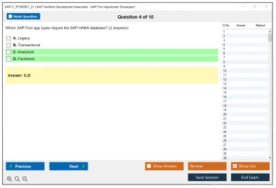 SAP C_FIORDEV_21 SAP Certified Development Associate - SAP Fiori Application Developer Practice test exam simulator test engine exam Prep practice test questions answers Image 4