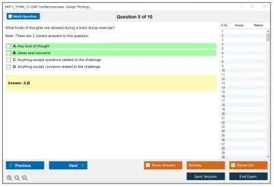 SAP C_THINK_01 SAP Certified Associate - Design Thinking Practice test exam simulator test engine exam Prep practice test questions answers Image 5