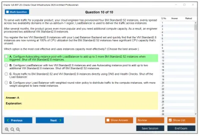 Oracle 1z0-997-20 Oracle Cloud Infrastructure 2020 Architect Professional Practice test exam simulator test engine exam Prep practice test questions answers Image 10