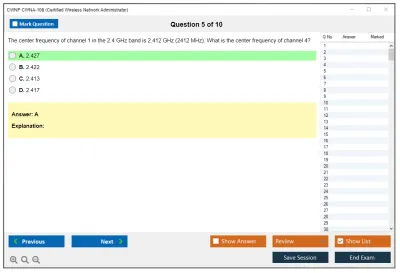 CWNP CWNA-108 Certified Wireless Network Administrator Practice test exam simulator test engine exam Prep practice test questions answers Image 5