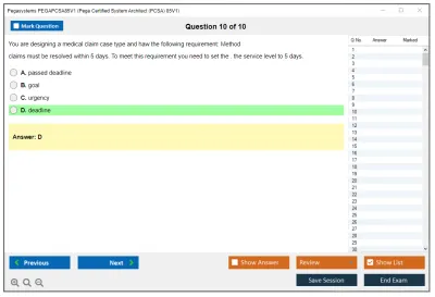 Pegasystems PEGAPCSA85V1 Pega Certified System Architect (PCSA) 85V1 Practice test exam simulator test engine exam Prep practice test questions answers Image 10