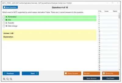 SAP C_THR81_2205 SAP Certified Application Associate - SAP SuccessFactors Employee Central Core 1H/2022 Practice test exam simulator test engine exam Prep practice test questions answers Image 4