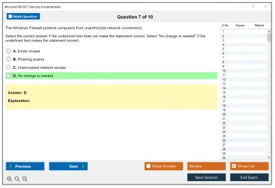Microsoft 98-367 Security fundamentals Practice test exam simulator test engine exam Prep practice test questions answers Image 7