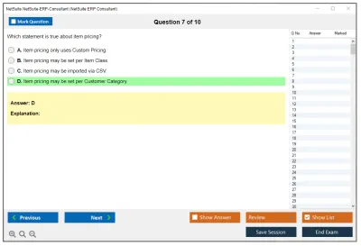 NetSuite NetSuite-ERP-Consultant NetSuite ERP Consultant Practice test exam simulator test engine exam Prep practice test questions answers Image 7