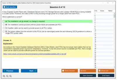 Oracle 1z0-902 Oracle Exadata Database Machine X9M Implementation Essentials Practice test exam simulator test engine exam Prep practice test questions answers Image 8