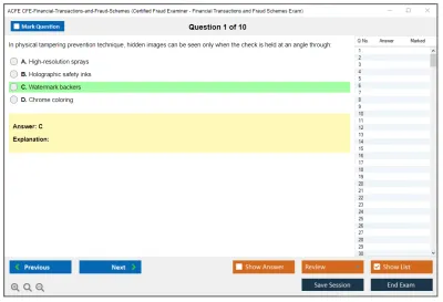 ACFE CFE-Financial-Transactions-and-Fraud-Schemes Certified Fraud Examiner - Financial Transactions and Fraud Schemes Exam Practice test exam simulator test engine exam Prep practice test questions answers Image 1