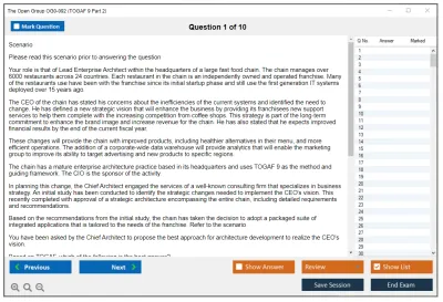 The Open Group OG0-092 TOGAF 9 Part 2 Practice test exam simulator test engine exam Prep practice test questions answers Image 1