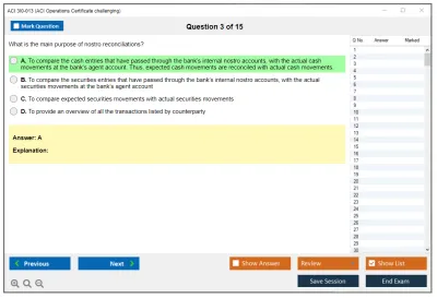 ACI 3I0-013 ACI Operations Certificate challenging Practice test exam simulator test engine exam Prep practice test questions answers Image 3