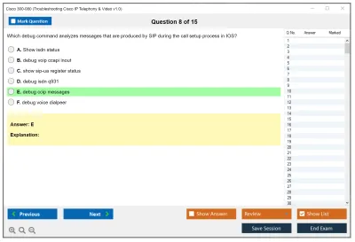 Cisco 300-080 Troubleshooting Cisco IP Telephony &amp; Video v1.0 Practice test exam simulator test engine exam Prep practice test questions answers Image 8