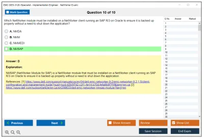 EMC DES-3128 Dell EMC NetWorker Specialist for Implementation Engineers Practice test exam simulator test engine exam Prep practice test questions answers Image 10