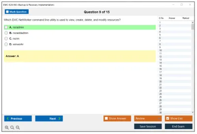 EMC E20-593 Backup &amp; Recovery Implementation Practice test exam simulator test engine exam Prep practice test questions answers Image 9