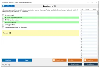 ECCouncil EC0-350 Ethical Hacking and Countermeasures V8 Practice test exam simulator test engine exam Prep practice test questions answers Image 4