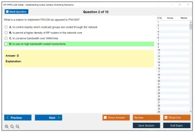 HP HPE6-A46 Delta - Implementing Aruba Campus Switching Solutions Practice test exam simulator test engine exam Prep practice test questions answers Image 2