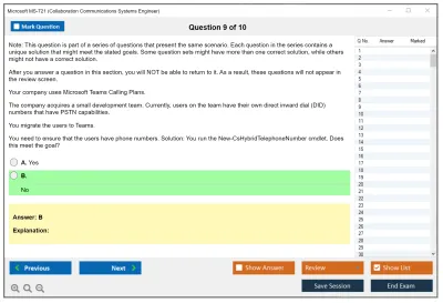 Microsoft MS-721 Collaboration Communications Systems Engineer Practice test exam simulator test engine exam Prep practice test questions answers Image 9