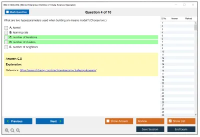 IBM C1000-059 IBM AI Enterprise Workflow V1 Data Science Specialist Practice test exam simulator test engine exam Prep practice test questions answers Image 4