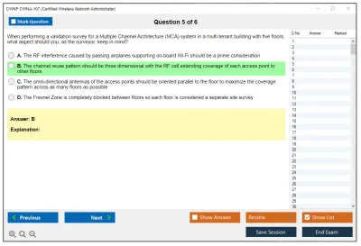 CWNP CWNA-107 Certified Wireless Network Administrator Practice test exam simulator test engine exam Prep practice test questions answers Image 5