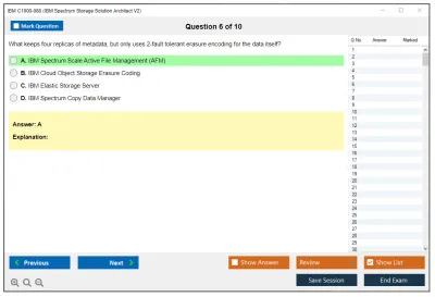 IBM C1000-088 IBM Spectrum Storage Solution Architect V2 Practice test exam simulator test engine exam Prep practice test questions answers Image 6