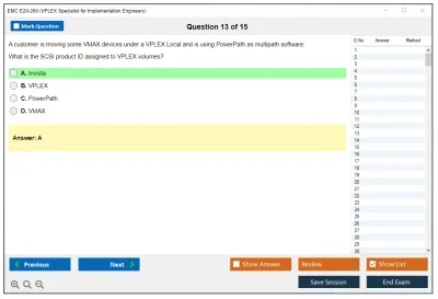 EMC E20-260 VPLEX Specialist Exam for Implementation Engineers Practice test exam simulator test engine exam Prep practice test questions answers Image 13