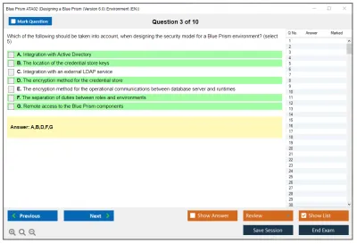 Blue Prism ATA02 Designing a Blue Prism (Version 6.0) Environment Practice test exam simulator test engine exam Prep practice test questions answers Image 3
