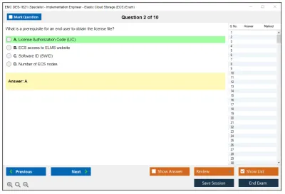 EMC DES-1B21 Specialist – Implementation Engineer, Elastic Cloud Storage (ECS) Exam Practice test exam simulator test engine exam Prep practice test questions answers Image 2