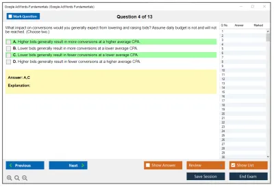 Google AdWords-Fundamentals Google AdWords Fundamentals Practice test exam simulator test engine exam Prep practice test questions answers Image 4