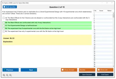 Six Sigma LSSBB Lean Six Sigma Black Belt Practice test exam simulator test engine exam Prep practice test questions answers Image 2