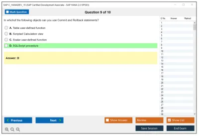 SAP C_HANADEV_15 SAP Certified Development Associate - SAP HANA 2.0 SPS03 Practice test exam simulator test engine exam Prep practice test questions answers Image 9