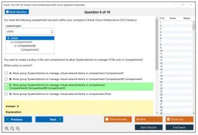 Oracle 1z0-1067-20 Oracle Cloud Infrastructure 2020 Cloud Operations Associate Practice test exam simulator test engine exam Prep practice test questions answers Image 6