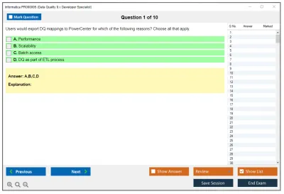 Informatica PR000005 Data Quality 9.x Developer Specialist Practice test exam simulator test engine exam Prep practice test questions answers Image 1