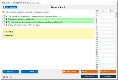 GAQM ISO27-13-001 ISO 27001 : 2013 - Certified Lead Auditor Practice test exam simulator test engine exam Prep practice test questions answers Image 4