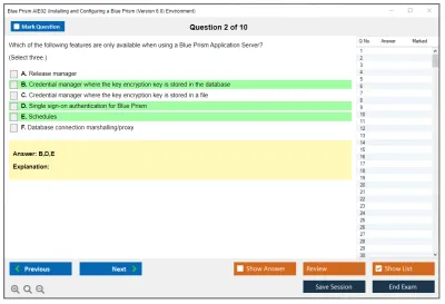 Blue Prism AIE02 Installing and Configuring a Blue Prism (Version 6.0) Environment (EN) Practice test exam simulator test engine exam Prep practice test questions answers Image 2