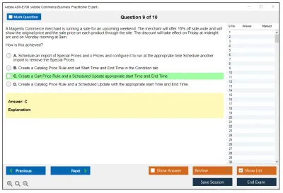Adobe AD0-E708 Adobe Commerce Business Practitioner Expert Practice test exam simulator test engine exam Prep practice test questions answers Image 9